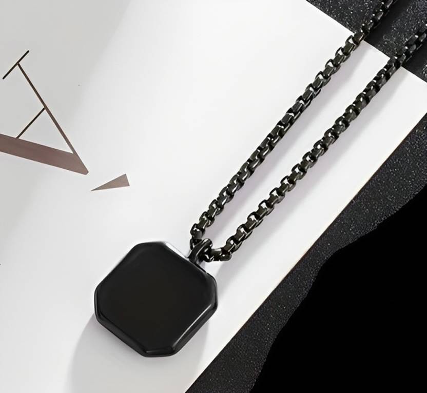 JS Enterprises Black Silver Stainless Steel Pendant Set