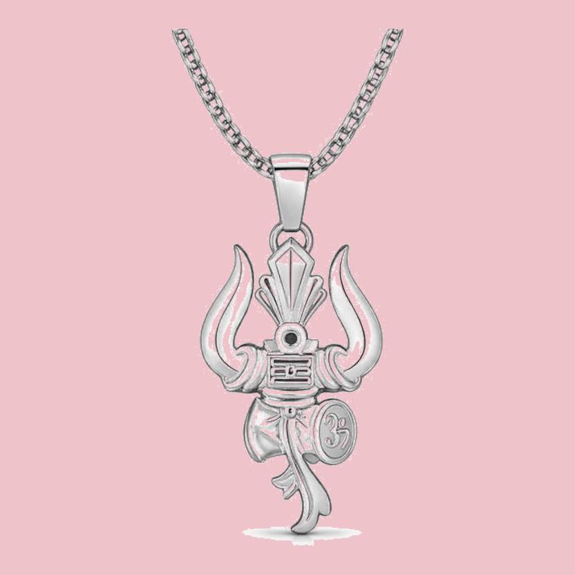 LUSTREY Eternal Bliss Shiva Trishul Damru Pendant Alloy