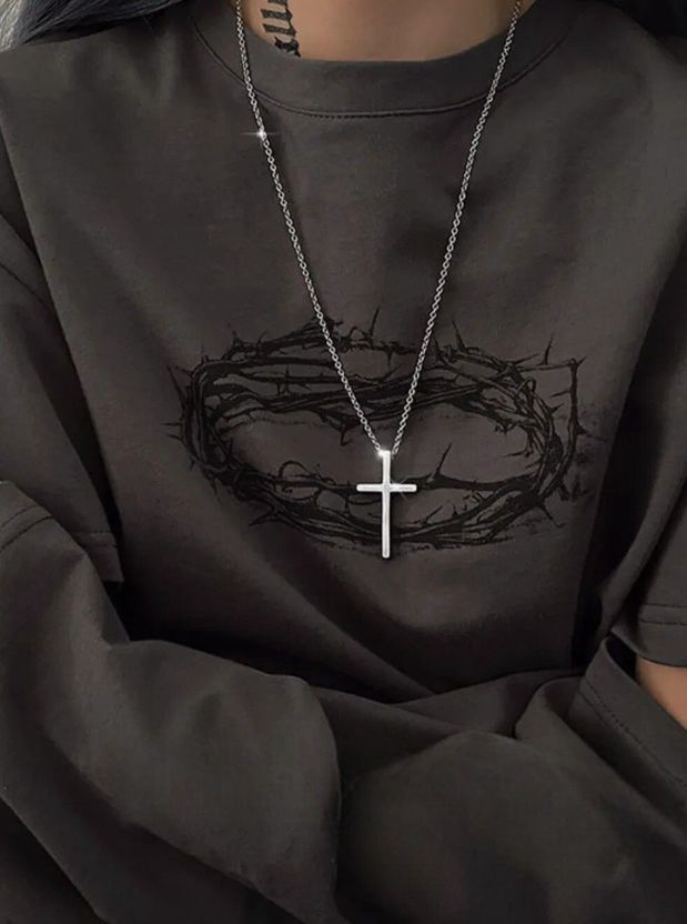KURMASHOP Stainless Steel Cross Pendant with Box Chain - Image 5