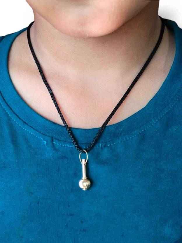 Vanishree World Lord Hanuman/Bagrangbali Gada locket with black dori small size Brass Brass Locket