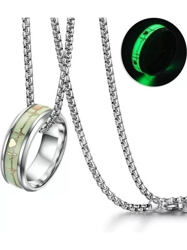JS Enterprises Radium Ring Pendant/Locket for Men and Women Stylish Pendant Silver Stainless Steel Pendant