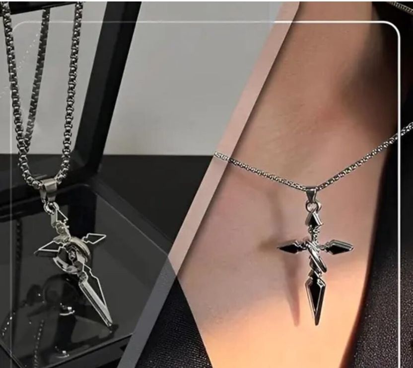 KURMASHOP Stainless Steel Cross Pendant with Box Chain - Image 8