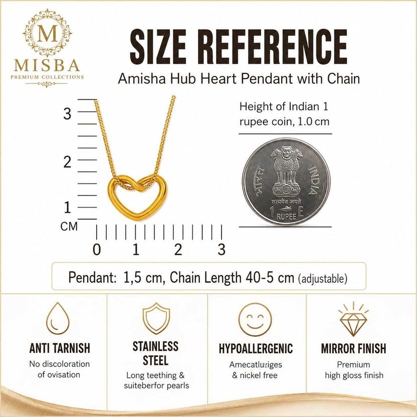 Misba 18k Gold Open Heart Pendant Set - Image 3