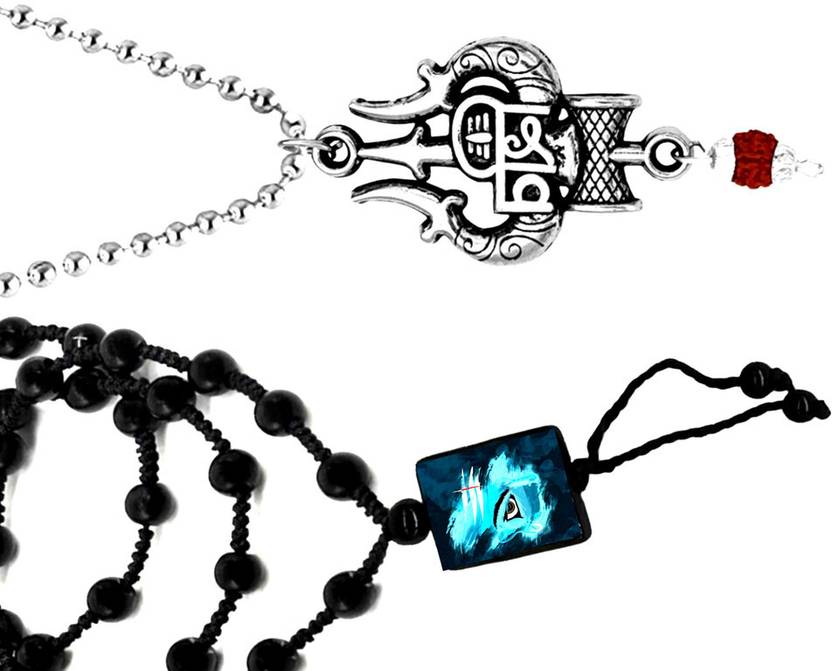 Dynamic Retail Global Religious Jewelry Mahakal Shiva Trishul Mahadev Locket Cotton Dori Pendant