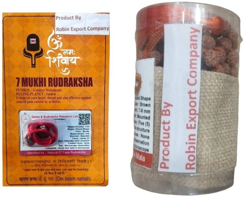 Robin Export Company 100 Genuine 7Mukhi Nepali Rudraksha Seven Faced