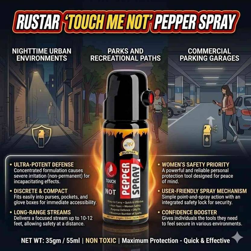 RUSTAR 'Touch Me Not' Pepper Spray |Personal Safety & Self-Defense Spray| Pepper Stream Spray