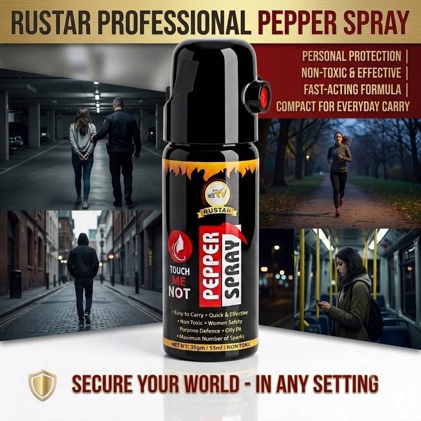 RUSTAR Professional Pepper Spray for Women Safety & Personal Protection (55ml/35g) Pepper Stream Spray