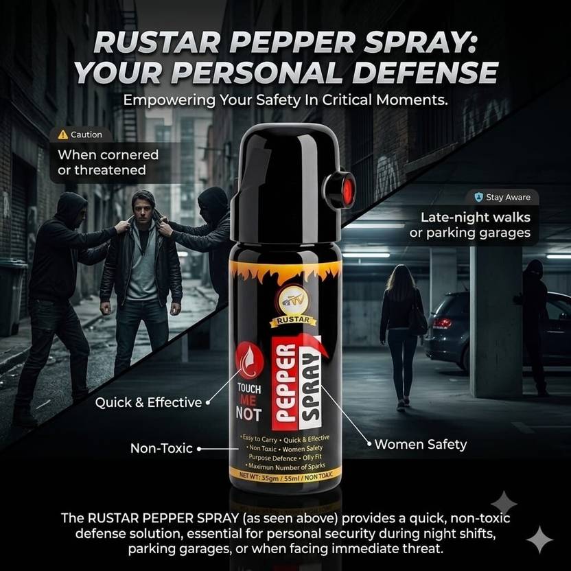 RUSTAR Pepper Spray for Women Safety & Personal Defense |Quick & Effective, Non-Toxic| Pepper Stream Spray