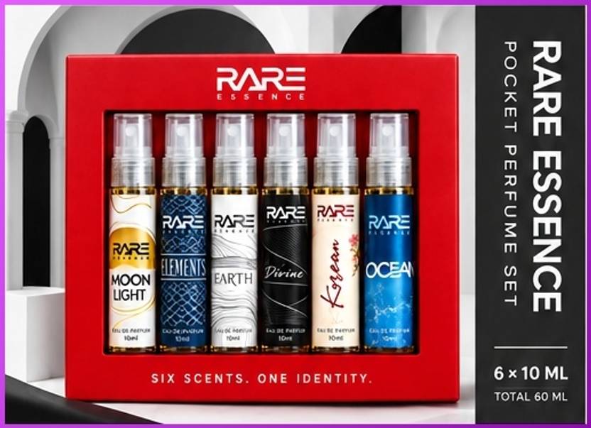 Rareessence Inspired Pocket Perfume Gift Set, 6 x 10ml Bottles, for Your Daily Bag Eau de Parfum - 60 ml