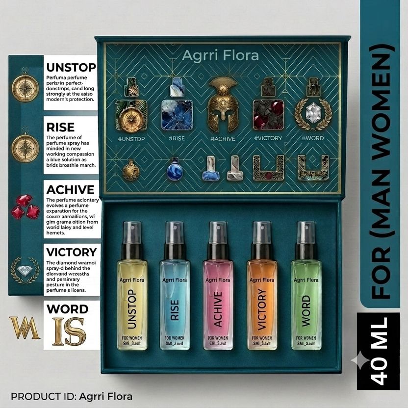 Agrri Flora 8ml X 5 pcs = 40ml Perfume - 40 ml (For Men & Women...more - Image 2
