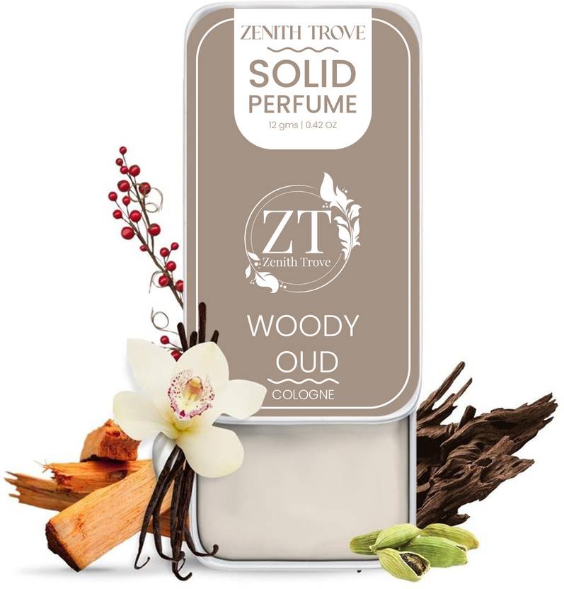 Zenith Trove Woody Oud Solid Perfume | Unisex | Rich Oud Scent | Alcohol-Free | 12g Eau de Cologne  -  12 ml