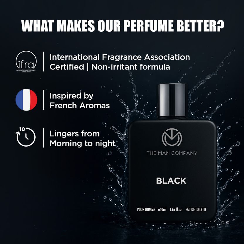 THE MAN COMPANY Aqua Noir + Black EDT Perfume 50ml - Image 5