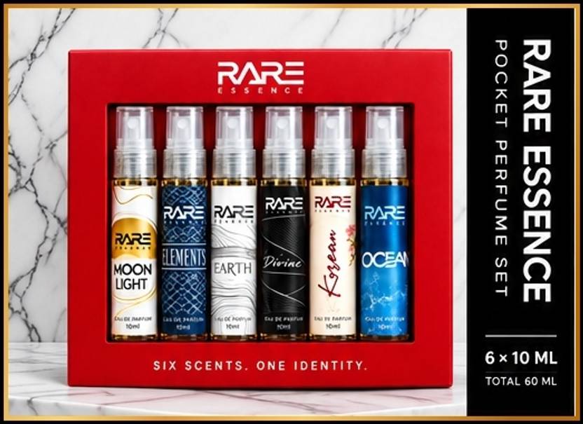 Rareessence Inspired Perfume Multipack, 10ml Bottles, Pack of 6, for Your Travel Bag Eau de Parfum - 60 ml