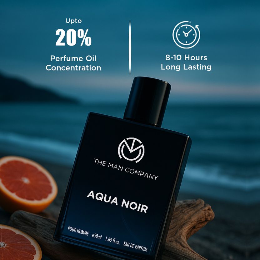 THE MAN COMPANY Aqua Noir + Black EDT Perfume 50ml - Image 4