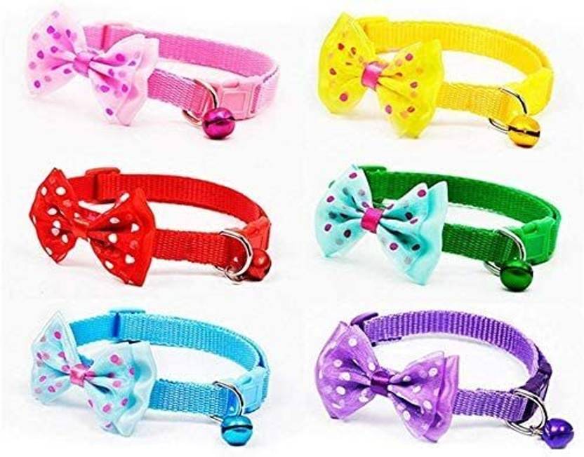 AKEnnterprises Cat Collar Bow-Tie with Bell for Dog & Cat (Colour May Vary)1 PCS Cat Everyday Collar