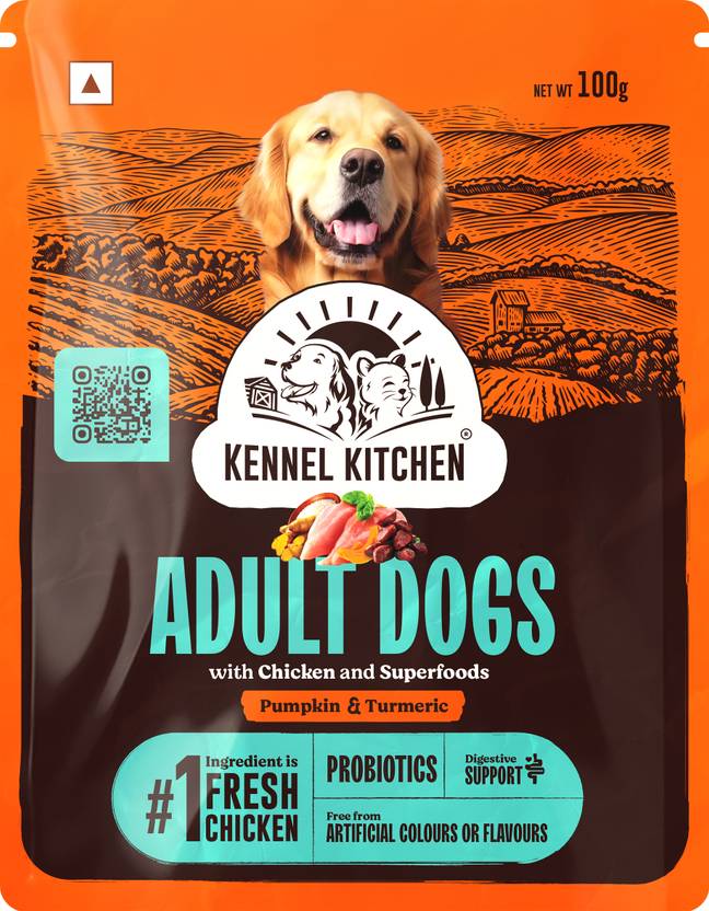 kennel kitchen Dry Dog Food Fresh Chicken With Superfoods - Pumpkin & Turmeric Chicken 0.1 kg Dry Adult Dog Food