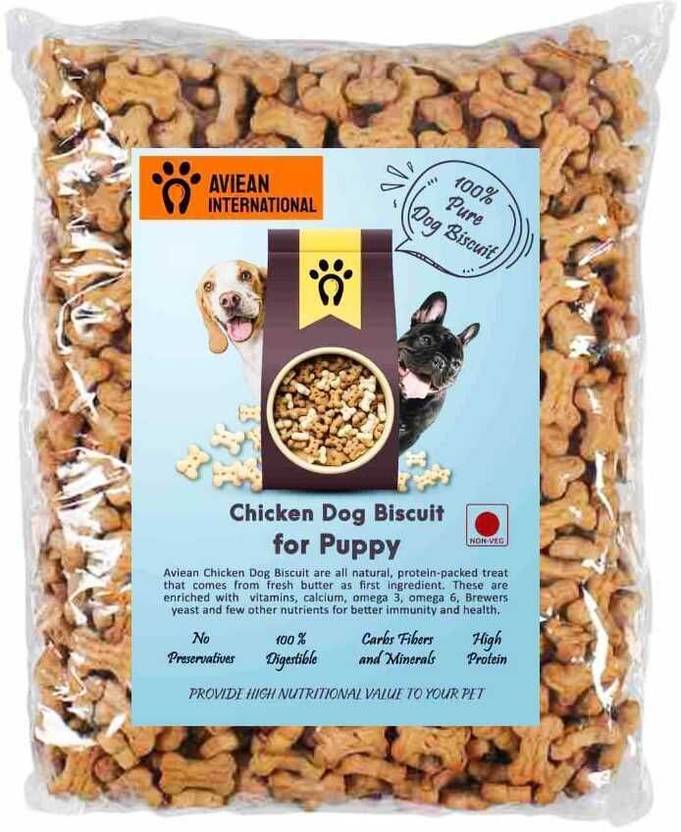 Aviean International Dog Puppy Biscuit 0.45 kg Chicken Flavor Soft Oven Baked Biscuits Egg, Chicken, M...