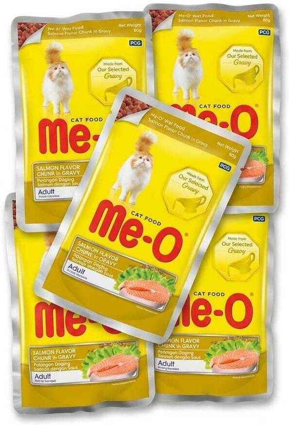 Me-O POUCH-5 ME-O Salmon 0.444 kg (5x0.09 kg) Wet Adult Cat Food