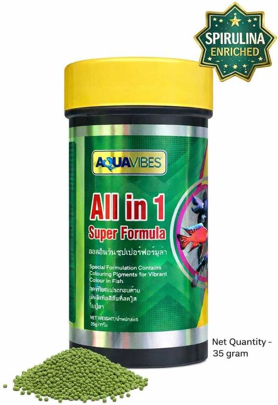 aquavibes Premium 0.8 mm All in one spirulina enriched Fish 0.035 kg Wet All Life Stages Fish Food