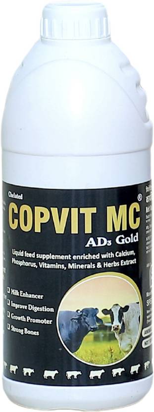 calrich Copvit MC AD3 Gold Liquid Feed Supplement for Livestock with Calcium, Phosphorus Pet Health Supplements