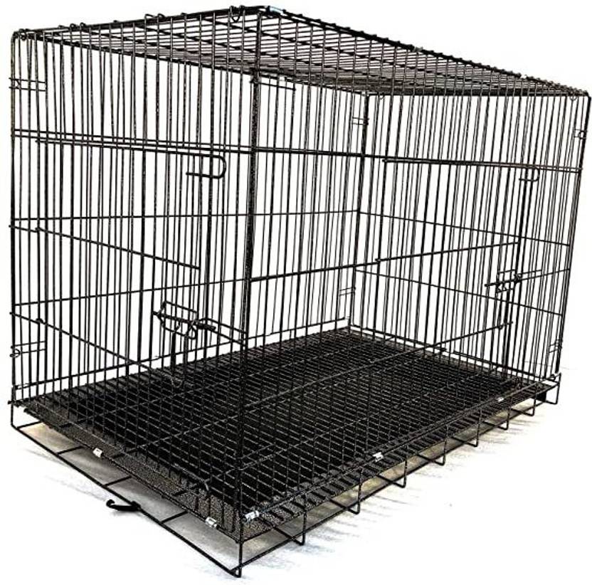 DRK Shop Mart 24' Inch Dog Crate Double Door Folding Metal Dog Cage