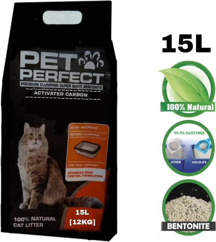 pet perfect Activated Carbon Cat Litter, 15L Pet Litter Tray Refill