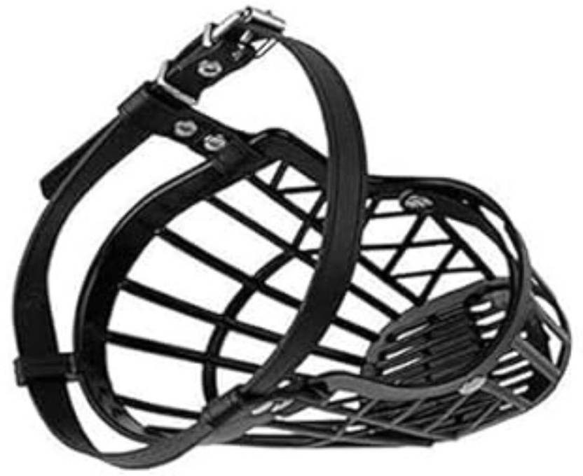 bowlfull buddies No- 6 (XL) Black Muzzle, Dog Muzzle, Basket Muzzle for Biting, Aggressive Dogs Extra Large Strips Dog Muzzle