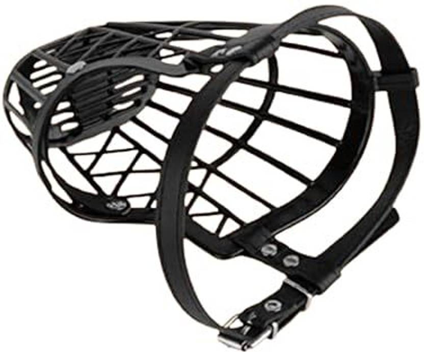 bowlfull buddies No- 3 (S) Black Muzzle, Dog Muzzle, Basket Muzzle for Biting, Aggressive Dogs Small Strips Dog Muzzle