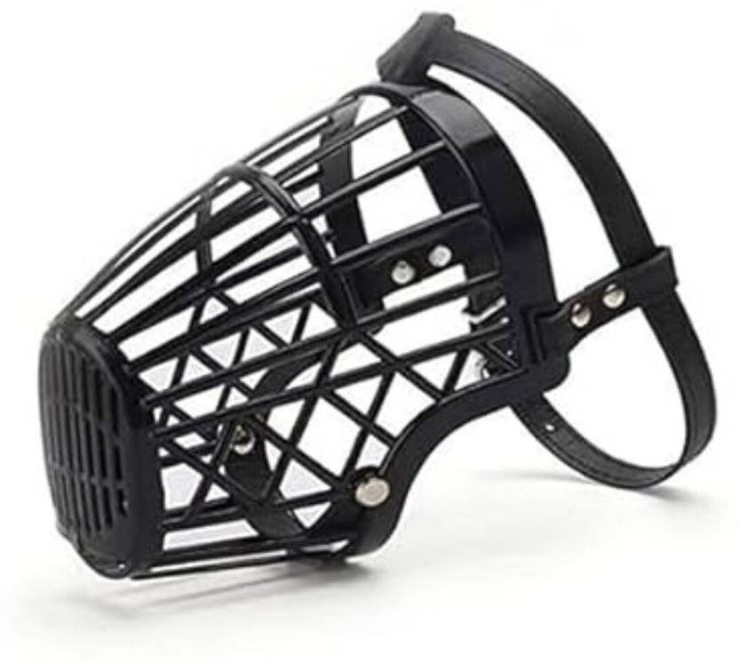 bowlfull buddies No- 7 (XXL) Black Muzzle, Dog Muzzle, Basket Muzzle for Biting, Aggressive Dogs Extra Large Strips Dog Muzzle