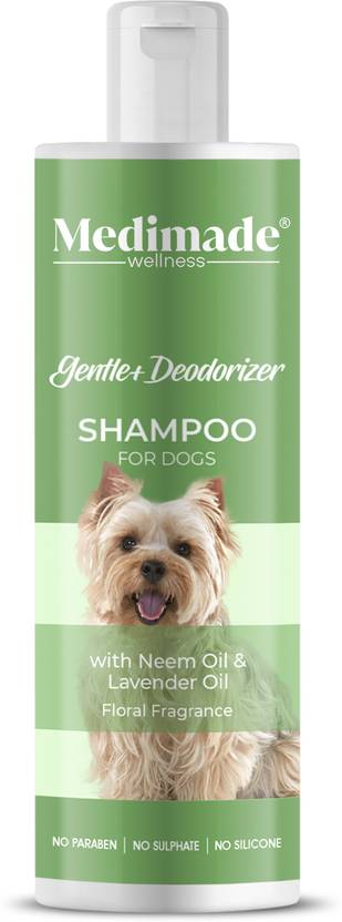 Medimade Dogs Gentle Deodorizer Shampoo Anti-parasitic, Anti-microbial, Anti-itching, Anti-fungal, Anti-dandruff Neem and Lavender Dog Shampoo