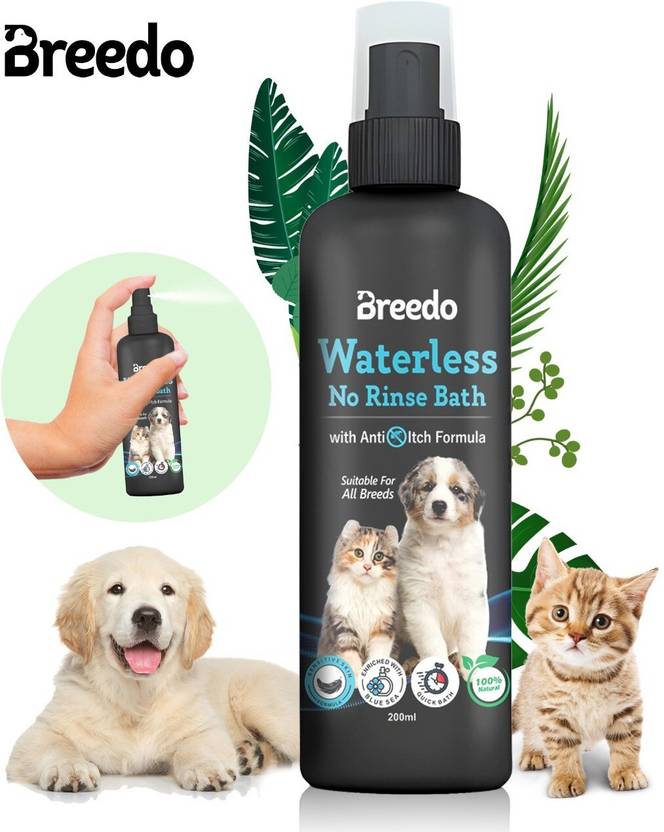 Breedo Amazing Quality Blue Sea Dry Bath Instant Waterless Shampoo Conditioning Allergy Relief, Conditioning, Anti-fungal, Anti-microbial, Anti-itching, Anti-dandruff Blue Sea for Dogs & Puppy Dry/Waterless/Spray Dog Shampoo