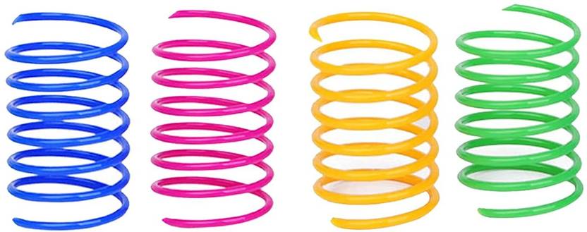 Street27 Street27 4 Pcs Cat Spring Toy Plastic Colorful Coil Spiral Springs Plastic Chew Toy For Cat