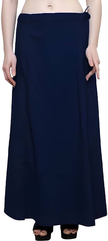 TrendingTrading Blue Cotton Saree Petticoat Shapewear for Women Pure Cotton Petticoat
