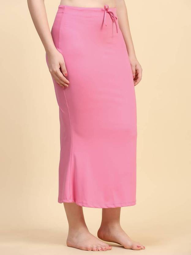 Bondia Pink Color Fish Cut Saree Shapewear for Women Lycra Blend Petticoat