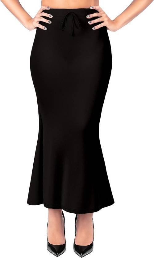 BuyOnn Slim Petticoat for Saree Black Lycra Blend Petticoat