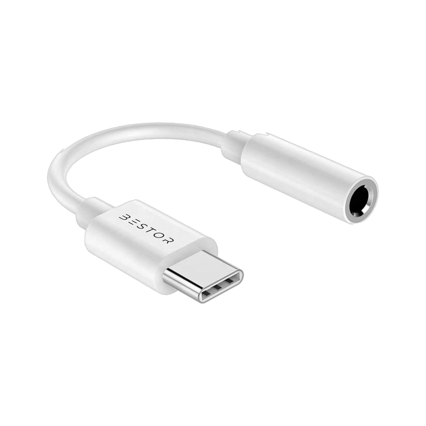 Bestor White USB-C to 3.5mm Audio Jack Converter, Plug & Play Hi-...more