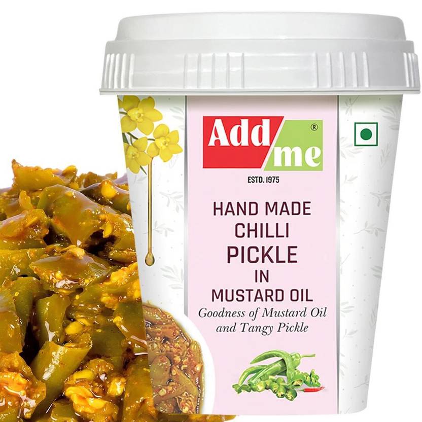 Add me Hand Made Chilli Pickle in Mustard Oil kati hari mich Green Chilli Pickle Green Chilli Pickle