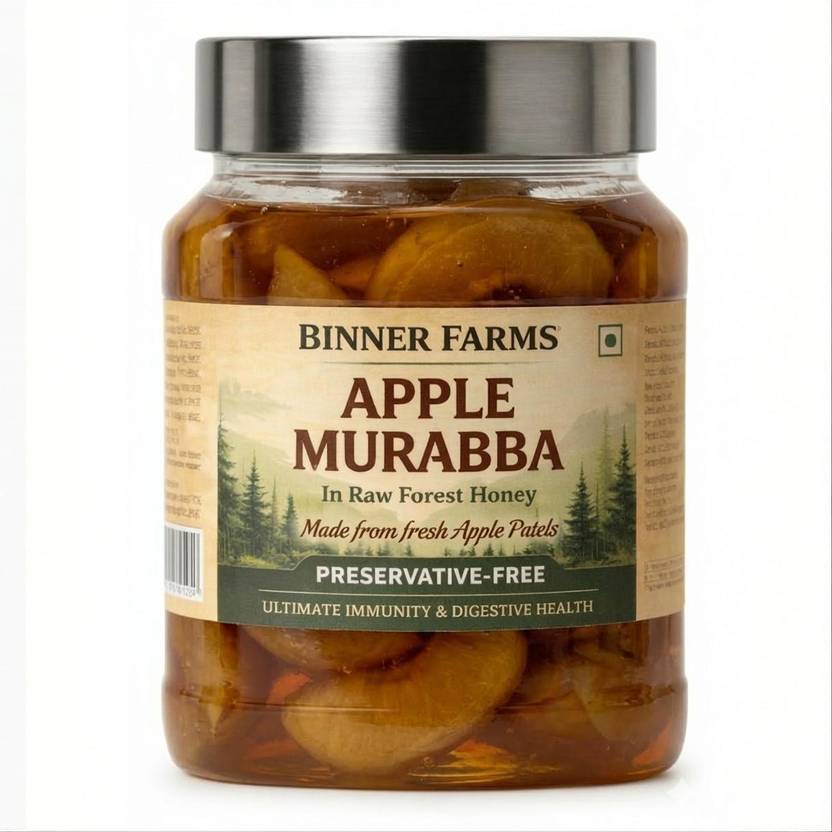 BINNER FARMS Premium Apple Murabba in Raw Forest Honey – Rich in Fiber & Antioxidants Apple Murabba