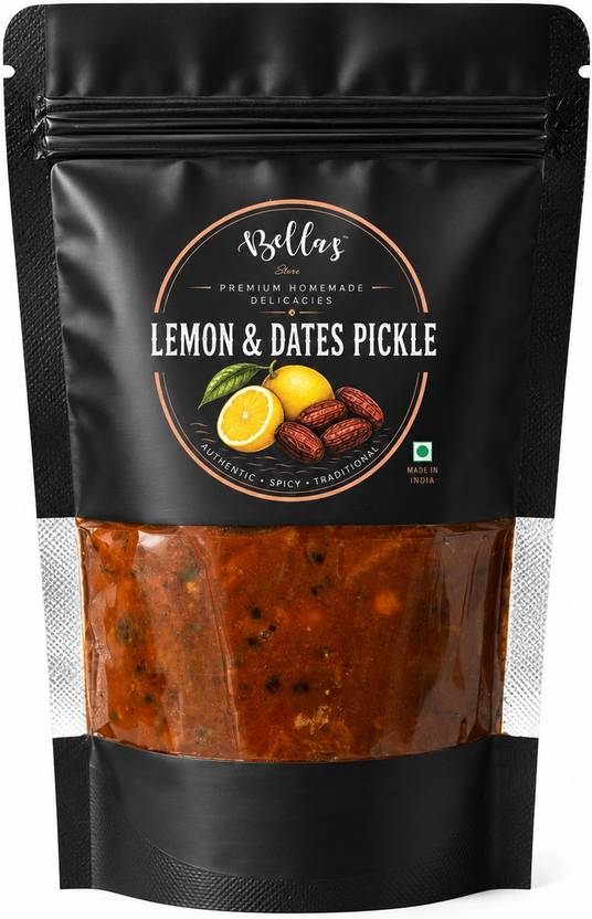 Bella's Store Lemon & Dates Pickle | Khajoor Ka Achaar Homemade | No Preservatives Lemon Pickle