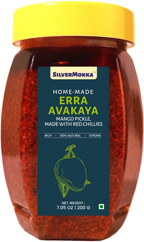 SilverMokka Home-made Erra Avakaya Traditional Andhra Mango Pickle