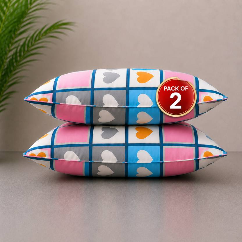 BHEBHA Microfibre Sleeping Pillow Pack of 2 Printed