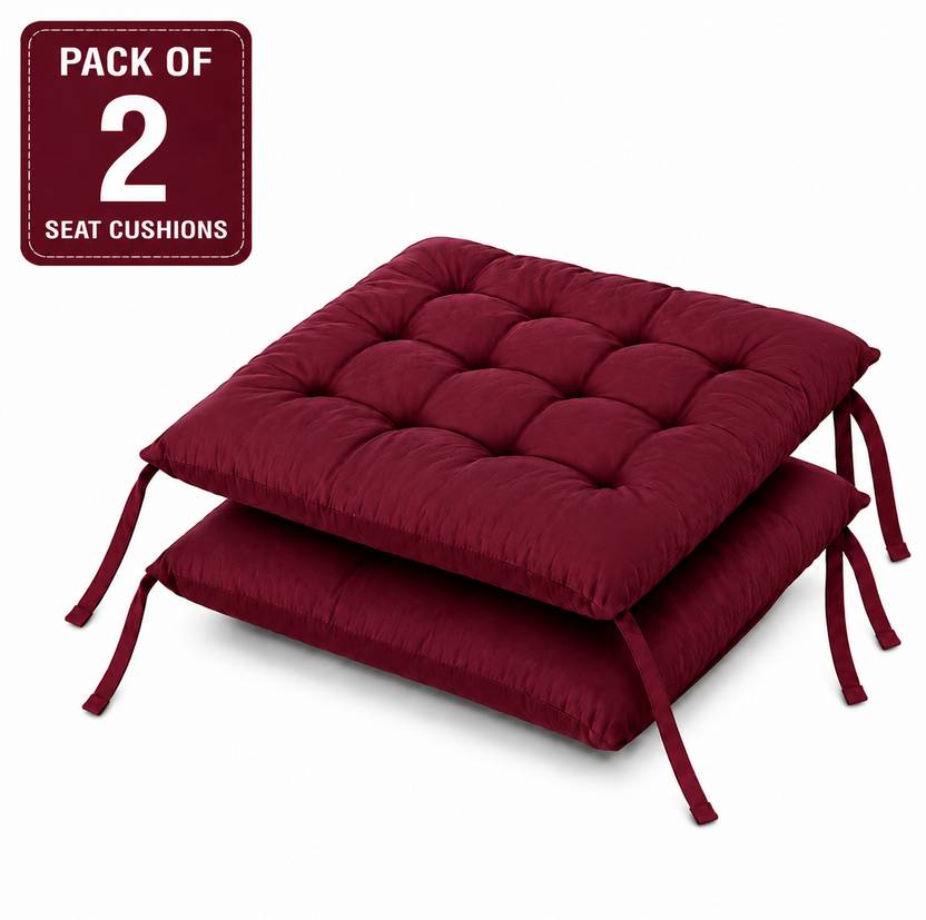 BHEBHA Microfibre Chair Pad Pack of 2 Solid