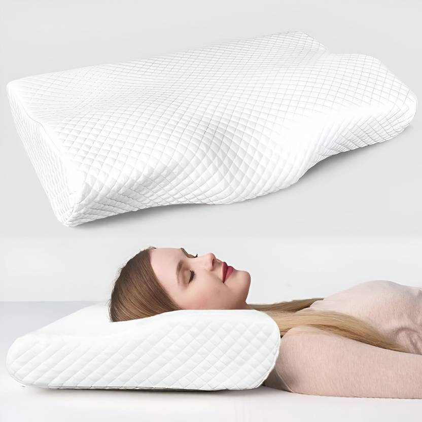 ANIRUDHA Memory Foam Orthopaedic Pillow Pack of 1 Solid Contour Memory Foam Cervical Pillow for Neck & Shoulder Pain Relief