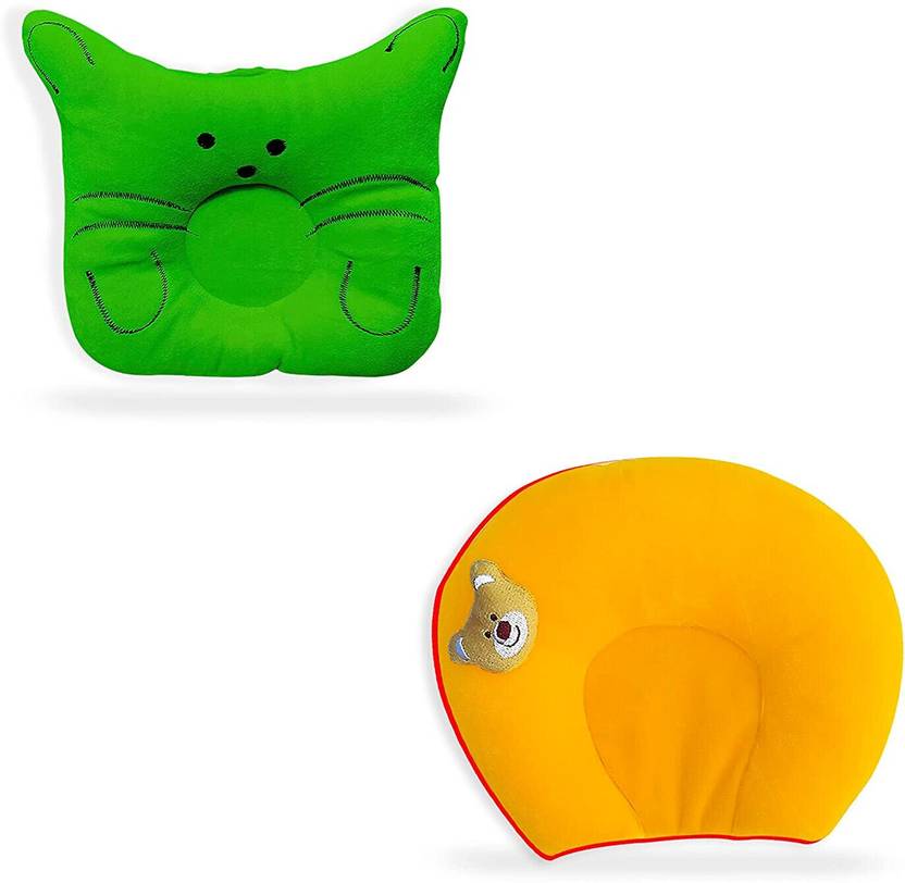 HouseOfCommon Cotton, Mustard Seeds Baby Pillow Pack of 2 Animals