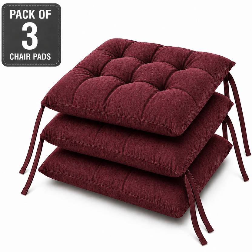 BHEBHA Microfibre Chair Pad Pack of 3 Solid
