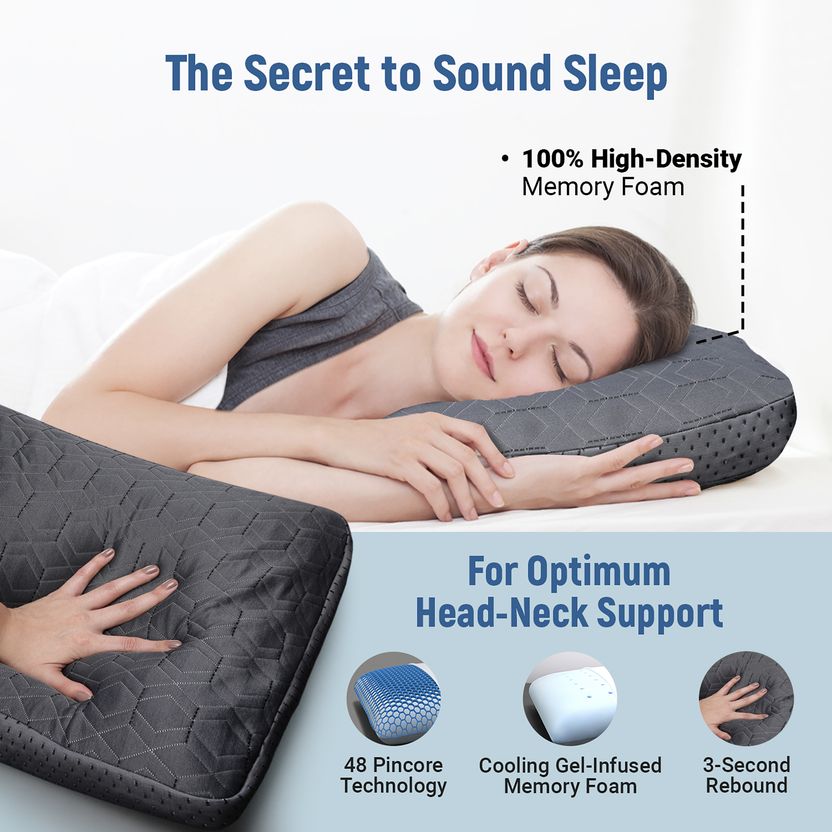 LA VERNE Memory Foam Sleeping Pillow Pack of 1 - Image 4
