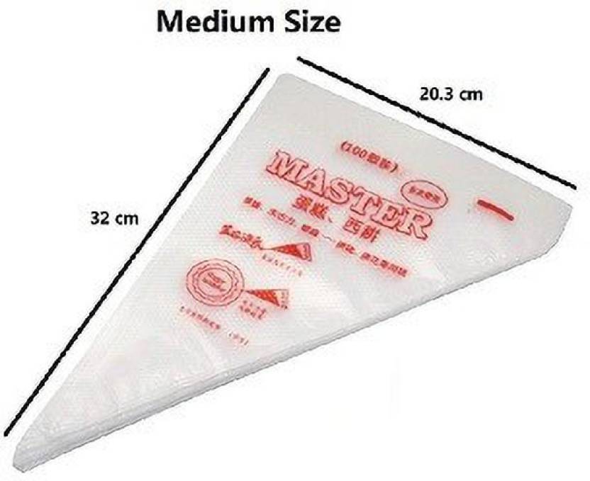TRENDING PRODUCTS VILLA 100 Pcs Disposable Icing Piping Bags for Cake Decoration (Clear , Medium) Disposable Piping Bag