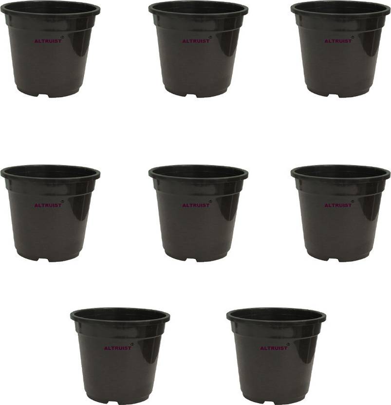 Altruist 8 Pot Planters for Outdoor Balcony and Nursery Flower Planting Pots Plant Container Set