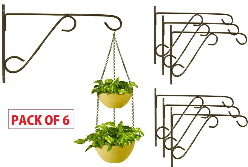 BlessYou Wall Bracket Hanging Holder- Black Plant Container Set