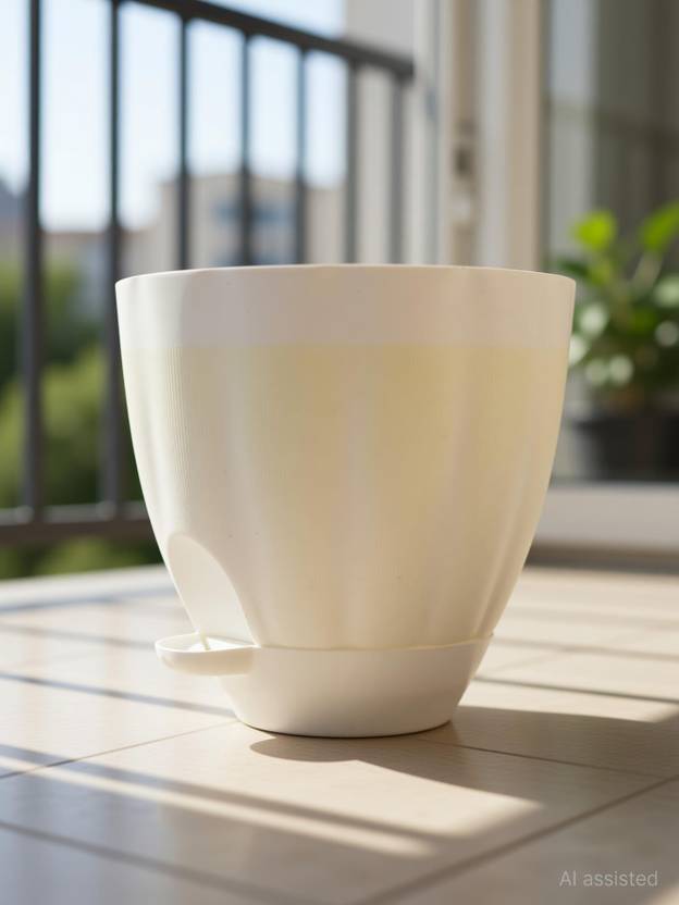 ALWAFLI Self Watering Flower Pots Garden Planters for home with Drainage Holes & Saucers Plant Container Set